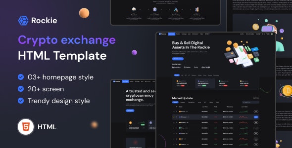 Rockie — HTML-шаблон криптобиржи